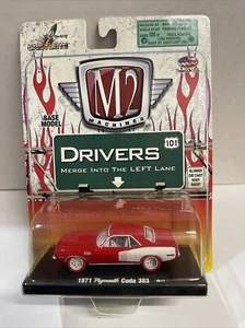 M2 Machines Drivers 1971 Plymouth Cuda 383 Red W/ Red wheels 09-11 - Picture 1 of 8