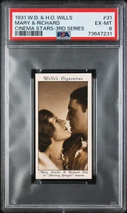 1931 Wills Tobacco Card #31 Richard Dix Shooting Straight Cinema Stars PSA 6 - Picture 1 of 2