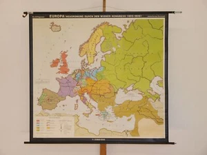 Europa 1815-1829 nach Napoleon Wiener Kongress 1970 Schul-Wandkarte 146x135cm - Bild 1 von 1