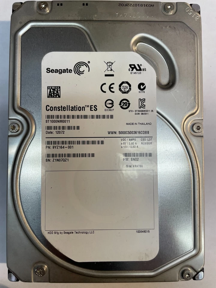 Seagate ST1000NM0011 1.0TB SATA Hard Drive - Image 1 of 2