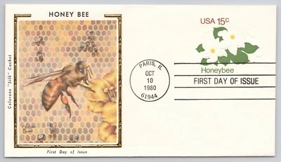 First Day Cover Scott's #U599 Honey Bee Embossed  Stationary Cachet 1980 - Image 1 of 2