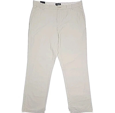 Pantalones Chaps Clásicos Rectos Frente Plano 100% Algodón Caqui Chino Talla 36x32 NUEVO Foto 1 de 4