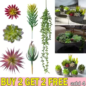 Artificial Succulents Plant Unpotted Bulk Realistic Home Indoor Garden Decor DIY - Picture 1 of 70