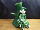 Vintage Ceramic green elf, sprite, pixie Bud Vase