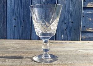 Vintage STUART GLENGARRY Crystal 4 1/2" Small Wine Glass x 1 Signed  - Picture 1 of 2