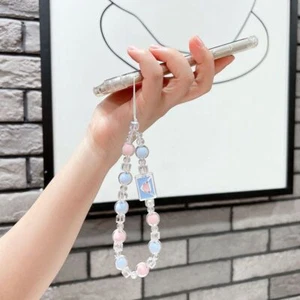 Kawaii Phone Lanyard Macaron Beads & Heart Envelope Charm Wrist Strap Colorful - Photo 1 sur 12