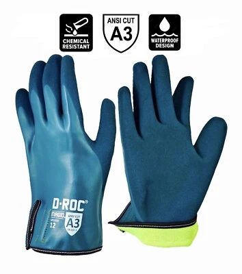 Guantes de trabajo de laboratorio resistentes al corte/aceite/químicos de nitrilo 3XL, forrados de punto, a prueba de líquidos Foto 1 de 4