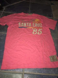 Old Navy Boys Short Sleeve Pink Shirt With Surf Santa Cruz '85 Beach Size L NWOT - Picture 1 of 4