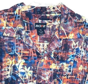 Asian Design  BOFF Mens 2XL Short Sleeve Graphic Colorful Button Front Shirt - Picture 1 of 7