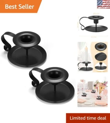 Versátil Candelabro de Hierro Negro - Elegante Acento Hogar para Todas las Temporadas Foto 1 de 4