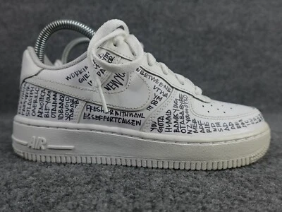 Nike Air Force 1 Low Custom Leah Kirsch White Graffiti Script AF1 4.5Y 6 Women - Image 1 of 4