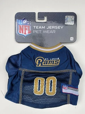 Camiseta St. Louis Rams Dog Jersey XS S X-Small pequena animal de estimação azul marinho fantasia NFL - Imagem 1 de 4