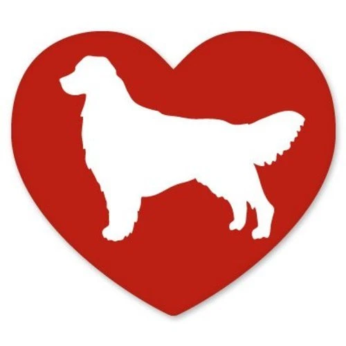 Golden Retriever Heart Car Vinyl Sticker - SELECT SIZE - Image 1 of 1