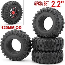 5x 120MM OD Tire Tyre w/ Foam for RC 1/10 2.2" Wheels Axial Wraith TRX-4 Crawler