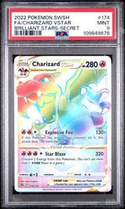 PSA 9 Charizard VSTAR Secret Rare 174/172 Brilliant Stars Pokemon 2022 - Picture 1 of 2
