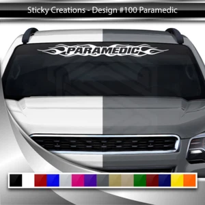 #100 PARAMEDIC Decal Sticker Windshield Window Vinyl Graphic Banner Car Truck - Picture 1 of 6