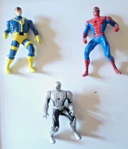 Lot of 3 Toy Biz Diecast 2.5"  Figures 2 1997 Spider-Man And 1994 XMen Cyclops - Picture 1 of 2