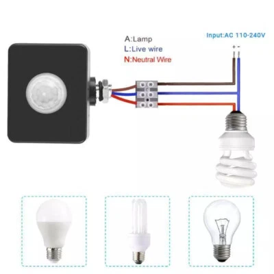Black Mini Infrared Motion Sensor PIR for Security Light Detector Switch - Image 1 of 4