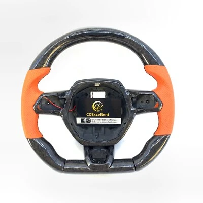 For 2015-2024 Lamborghini Huracan Custom Forged Carbon Fiber LED Steering Wheel - Image 1 of 4