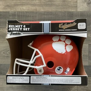 NEW Clemson Tigers Youth Helmet and Jersey Set One Size Ages 5-9 Franklin Sports - Picture 1 of 6