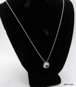 925 David Yurman Petit Chatelaine Pendant Necklace with Blue Topaz - Picture 1 of 6