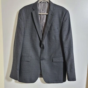 Vintage Jhane Barnes Sports Coat Jacket Mens 44 Tall Blue Black Grey - Picture 1 of 14