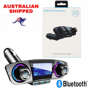 Handsfree Car FM Transmitter Wireless Bluetooth Car Kit MP3 Adapter USB Charger - Picture 1 of 10
