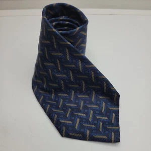 Barneys New York Silk Stain Resistant Neck Tie Blue Tan 57" x 3.75" Italy - Picture 1 of 6