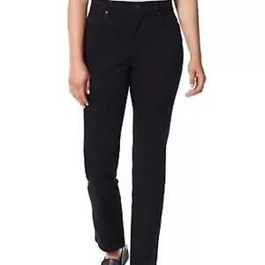 Gloria Vanderbilt Amanda NWT Black High Rise Straight Leg Jean Size 16 Short XL - Picture 1 of 11