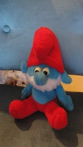 PELUCHE GRAND SCHTROUMPF DE 1983  28 CM BON ETAT !!! - Picture 1 of 1