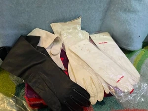 Lot of 5 Pairs of Vintage Kid Leather Gloves. Edelweiss, Lanolav, Italy - Picture 1 of 6