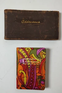 2 Vintage Pocket Address Books Unbranded Small 2.5" X 3.75 Colorful Swirl - Picture 1 of 11