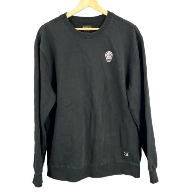 RVCA x Matt Leines Collaboration Sweatshirt Black Sugar Skull Patch Men’s Large - Image 1 of 4