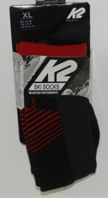 K2 13690 Mountain Performance Calcetines Esquí Negro Rojo Talla Extra Grande 1 Par Foto 1 de 4
