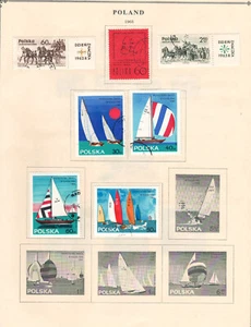 Estampillas usadas muy finas de Polonia 1965 con bisagras en la lista: 2 lados - Imagen 1 de 2