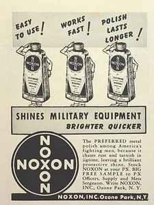 Anuncio impreso vintage Noxon Metal Polish Brighter Quicker Ozone Park NY 1944 - Imagen 1 de 4