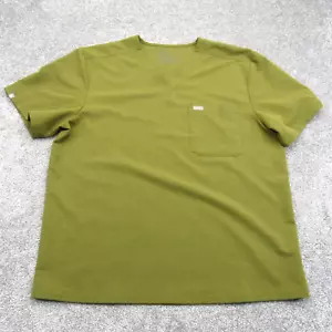 FIGS Scrubs Top Women's 2XL Olive Green Technical One Pocket Medical Short Sleev - Picture 1 of 9