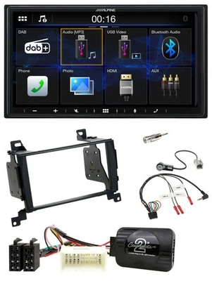 Alpine Bluetooth 2DIN Lenkrad DAB USB Autoradio für Hyundai Santa Fe 07-12 - Bild 1 von 4