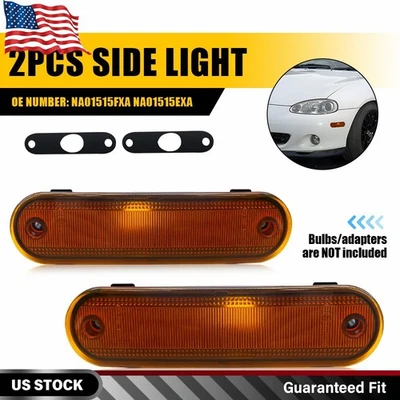 Carcasa de luz de luz de lámpara de marcador frontal con lente ámbar para Mazda Miata MX-5 1990-2005 Foto 1 de 4