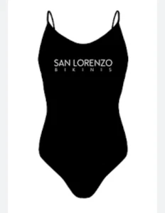 San Lorenzo Bikinis M One Piece Swimsuit Black Reversible Swim Swag Classic NEW - Picture 1 of 6