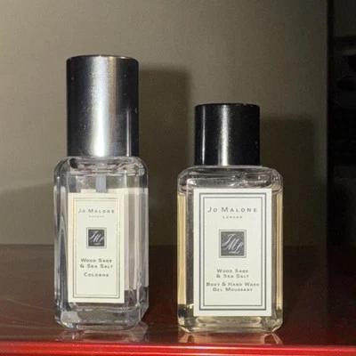 jo malone Wood Sage & Sea Salt 2 peças mini colônia tamanho viagem + corpo e lavagem à mão NOVO - Imagem 1 de 3