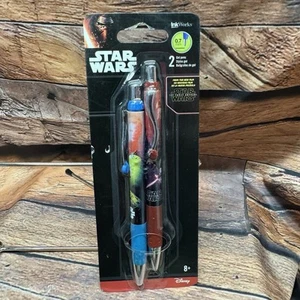 Star Wars Gel Pens (2) 0.7 MM Rey Kylo Ren Force Awakens Ink Works Disney New - Picture 1 of 6