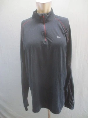 Blusa Paradox tamanho L feminina preta mistura de lã 1/4 zíper manga longa camada base 639 - Imagem 1 de 4