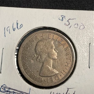 1966 Dei. Gratina.Regina + Elizabeth 2-2 Shilling Coin -United Kingdom Coin. - Picture 1 of 2