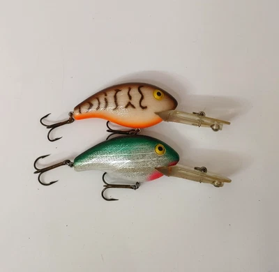 (2) Vintage Rebel Double Deep Maxi R Crankbait Fishing Lures Lot of 2 - Image 1 of 4