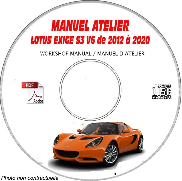 EXIGE S3 V6 12-20 - Manuel Atelier CDROM LOTUS Anglais Expédition - --, Support - Photo 1/1