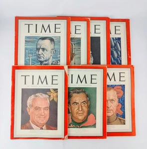 1943 1944 Time Magazine Doenitz Rokossovsky Spaatz Wainwright 7 Issue Lot WWII - Picture 1 of 5
