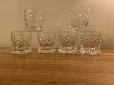 Set of 6 Vintage Cut Crystal Whiskey Glasses Old Fashioned Tumblers  VGC  - Image 1 of 4