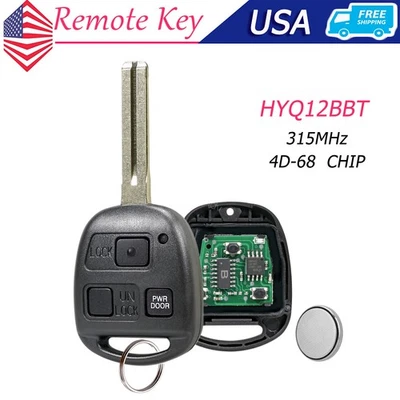 For Lexus ES330 RX330 RX400h RX350 SC430 3 Button Remote Key Fob HYQ12BBT 4D68 - Image 1 of 4
