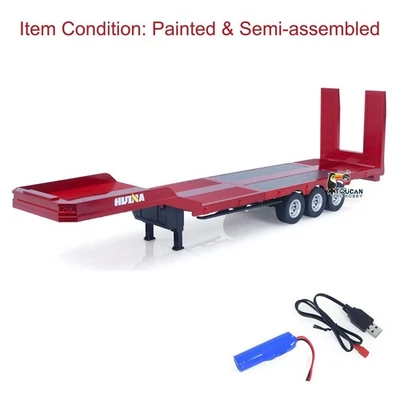 Plastic Semi Trailer Flatbed 1502 for 1/18 Tractor Truck HUINA 1501 Part DIY - Image 1 of 4